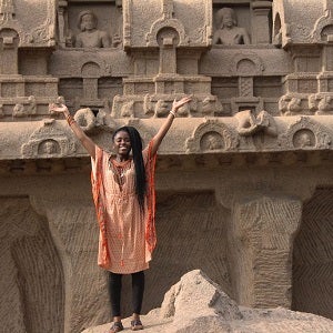 Student on a trip in India